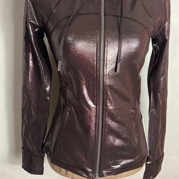 043.Lululemon Define hooded jacket shine radiant foil print French press sizes 8 - Picture 12 of 16